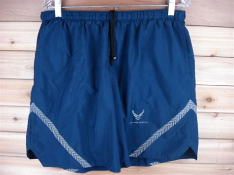 Us Air Force Mens Pt Physical Training Uniform Shorts Blue Elastic