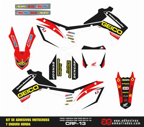 Kit De Adhesivos Honda CRF 2013 17 GEICO Adhesivosembarrados