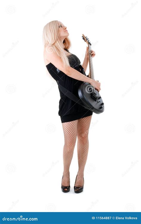 Beautiful Blonde With A Guitar Stock Image Image Of Player Glamour