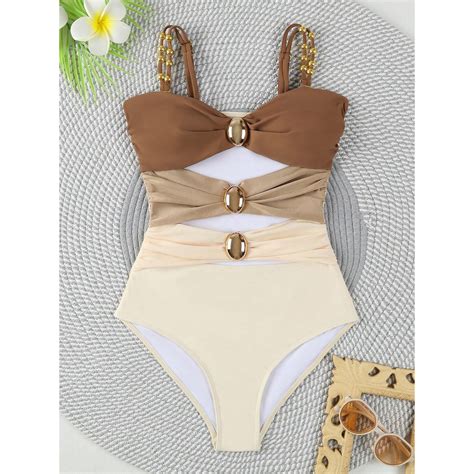For Women A Swimsuit With Thin Straps And A Hollow Bikini Set In