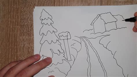 Kako Nacrtati Zimsku Idilu How To Draw A Cartoon Winter Landscape