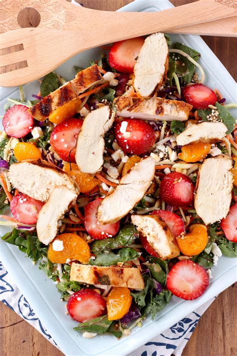 Grilled Citrus Chicken With Strawberry Harvest Salad A Kitchen Addiction