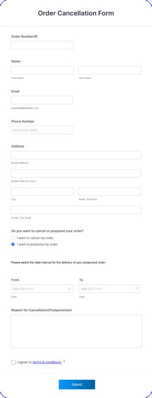 Order Cancellation Form Template Jotform