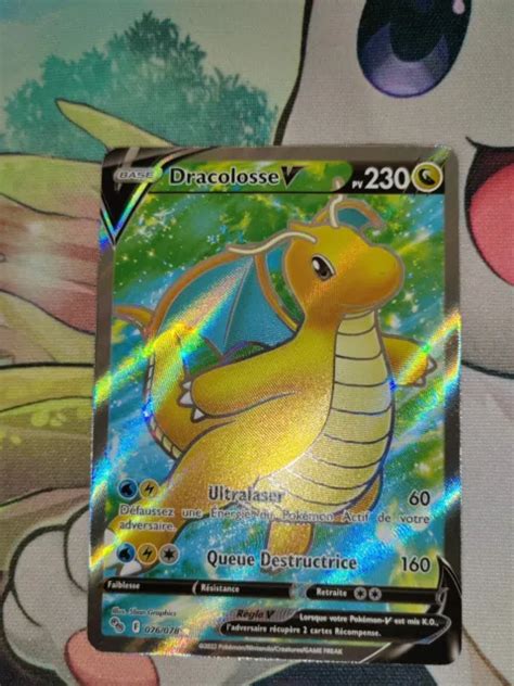 CARTE POKÉMON DRACOLOSSE V Full art EB10 5 Pokémon GO neuf Fr 076 078