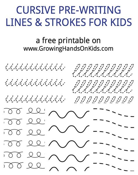 Free Cursive Pre Writing Printable Learning Cursive Cursive