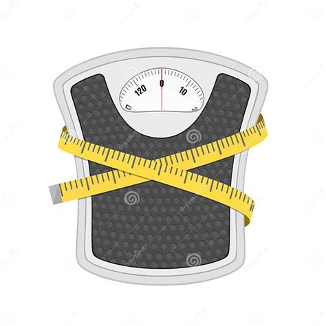 Bathroom Floor Weight Scale And Measuring Tape Stock Vector