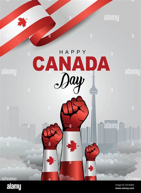 Happy Canada Day Greetings Vector Illustration Design Stock Vector