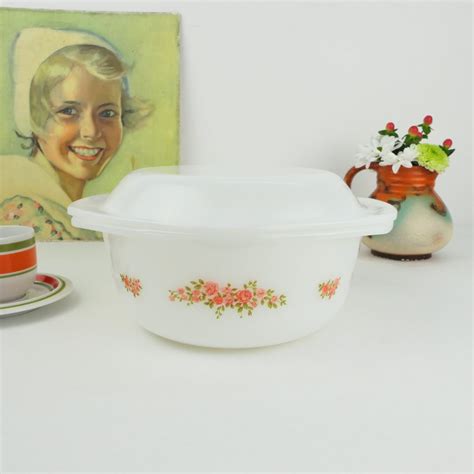 Arcopal France Bagatelle Large Oven Bowl Roses With Lid Retroriek