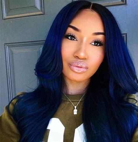 Dark Royal Blue Love It 😍😍😍😍 Midnight Blue Hair Blue Black Hair