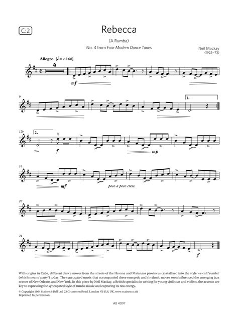 Rebecca (A Rumba) (No. 4 from Four Modern Dance Tunes) (ABRSM Violin ...