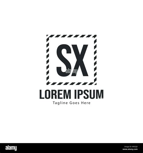 Initial Sx Logo Template With Modern Frame Minimalist Sx Letter Logo