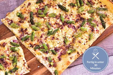 Schneller Flammkuchen Mit Gr Nem Spargel Hauptsache Lecker