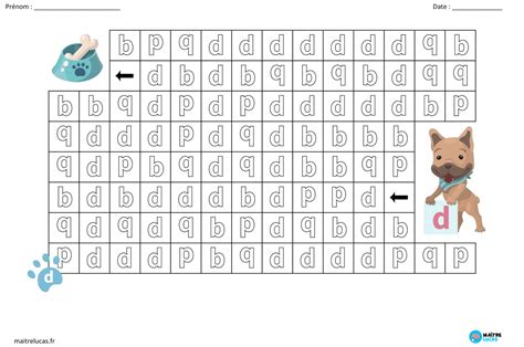 Fiches Sur La Confusion Des Lettres P Et Q B Et D Cp Ma Tre Lucas