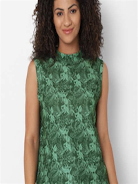 Buy Allen Solly Woman Green Floral Printed Top Tops For Women