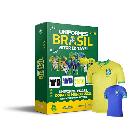 Arte Vetor Camisa Brasil Copa Catar 2022 Editáveis Elo7