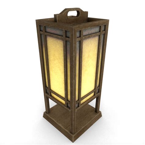 3d Model Japanese Traditional Andon Lamp Vr Ar Low Poly Cgtrader