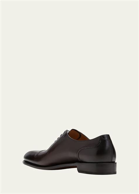 Ferragamo Men S Giave Cap Toe Leather Oxfords Bergdorf Goodman