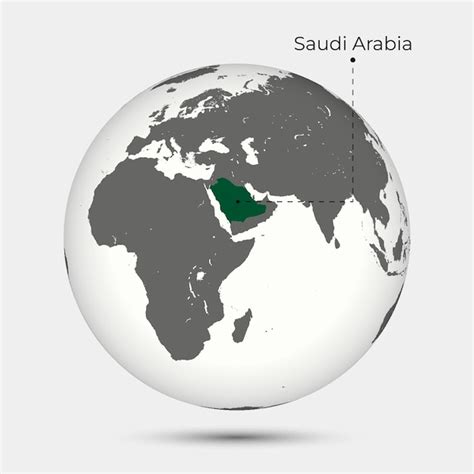 Carte De L Arabie Saoudite Avec Sa Position Sur Le Globe Vecteur Premium