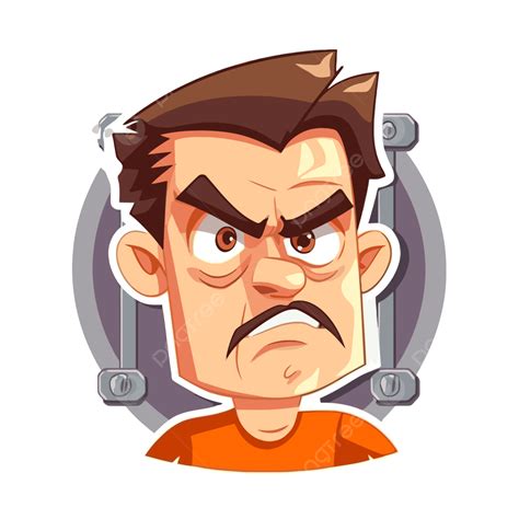 Mugshot Clipart Cartoon Cel Man Cartoon Gezicht Portret Vector Mugshot