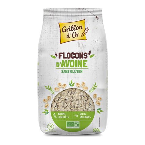 Livraison à domicile Grillon Or Flocon d Avoine sans Gluten BIO 500g