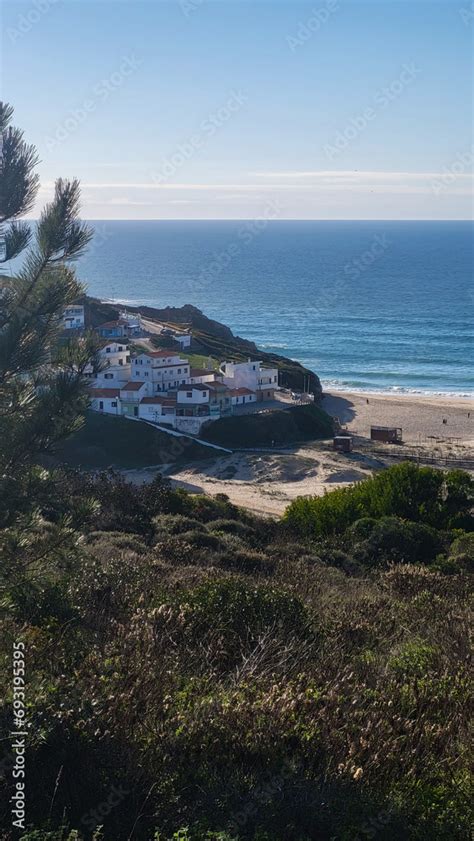 Praia De Odeceixe Mar Beach With Golden Sand Atlantic Ocean River