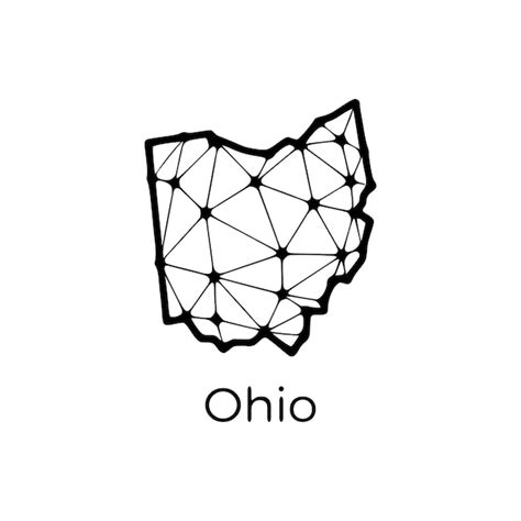 Premium Vector Ohio State Map Polygonal Illustration Made Of Lines And Dots Isolated On White