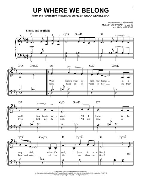 Up Where We Belong Sheet Music Direct