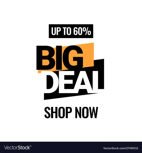 Big Deal Discount With Price Is 60 Royalty Free Vector Image