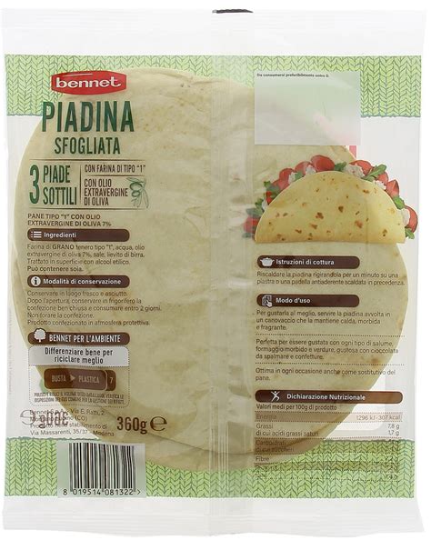 Piadina Sfogliata Con Olio Extravergine D Oliva Bennet Bennet Online