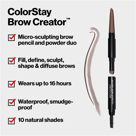 Revlon Colorstay Eyebrow Pencil Creator With Powder Spoolie Brush To