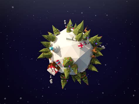 Cartoon Low Poly Winter Planet D Model C D Fbx Ds Obj Psd