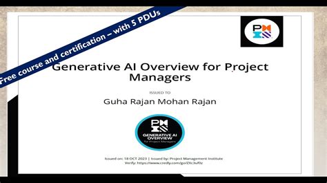 Free Course Certification Generative Ai Overview For Project