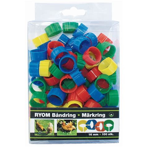 Hønse båndringe plast ass mm stk