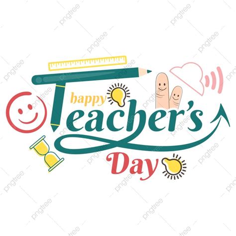 Happy Teacher Days Vector Png Images Typography Of Happy Teachers Day