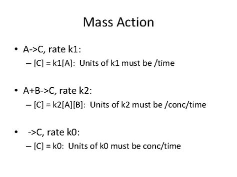 Unit Conversions Stochastic Versus Ode Stochastic Units With