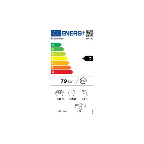 SANGIORGIO F1012D LAVATRICE CF 10KG 1200GG ADVANCE