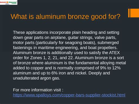 What is aluminum bronze good for? - Docsity