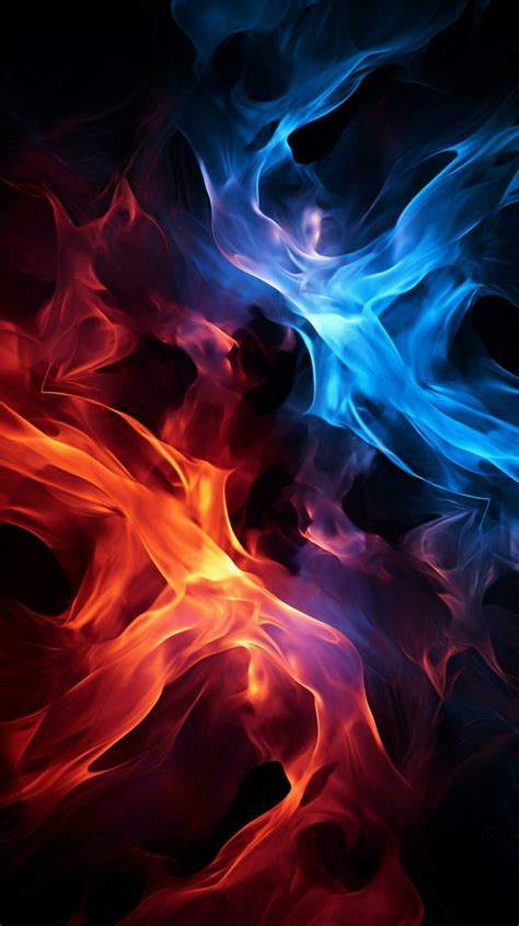 Blue And Red Flames Wallpaper