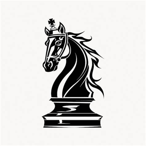 Elegant Black Chess Knight Illustration Premium Ai Generated Vector