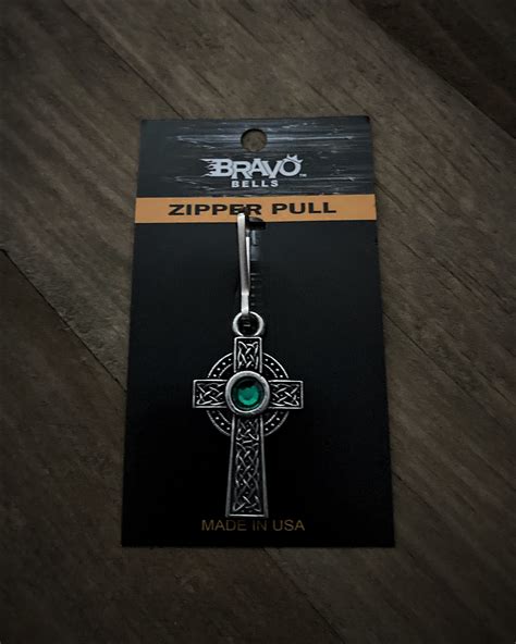 Celtic Cross Diamond Zipper Pull Bravo Bells