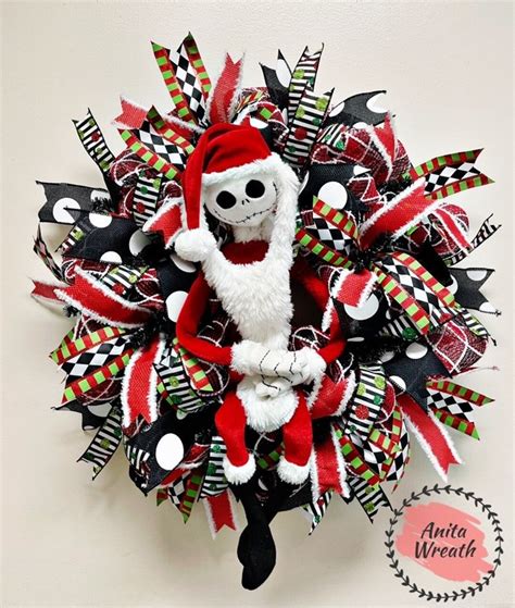 Jack Skellington Christmas Wreath Christmas Wreaths Deco - Etsy