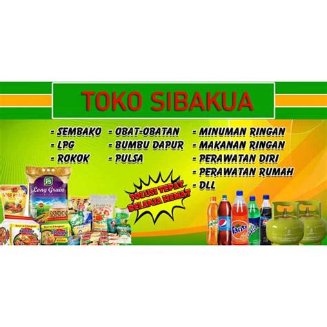 Jual Banner Warung Toko Sembako Kebutuhan Rumah Tangga Free Desain