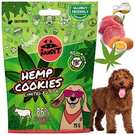 Przysmaki Dla Psa Antystresowe Mr Bandit Hemp Cookies Wo Owina Konopia