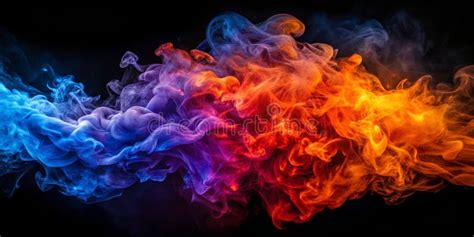 Abstract Blue And Orange Smoke Digital Art Smoke Photography