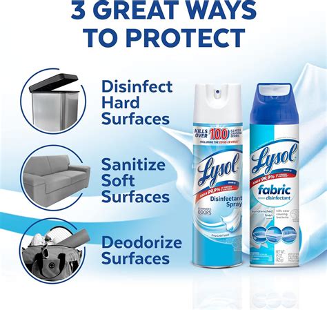 Buy Lysol Disinfectant Spray + Fabric Disinfectant, Sanitizing and ...