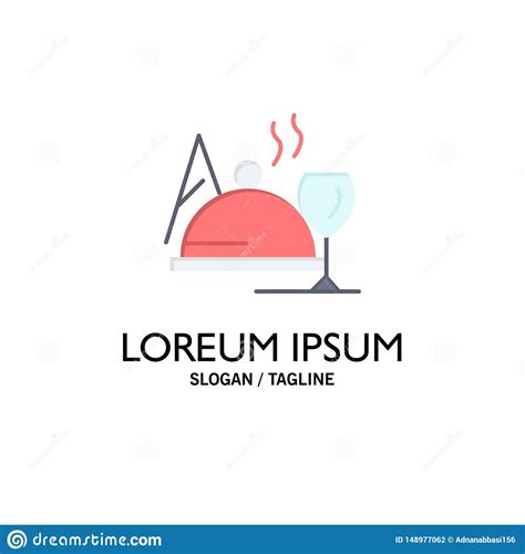 Hotel Dish Food Glass Business Logo Template Flat Color Stock