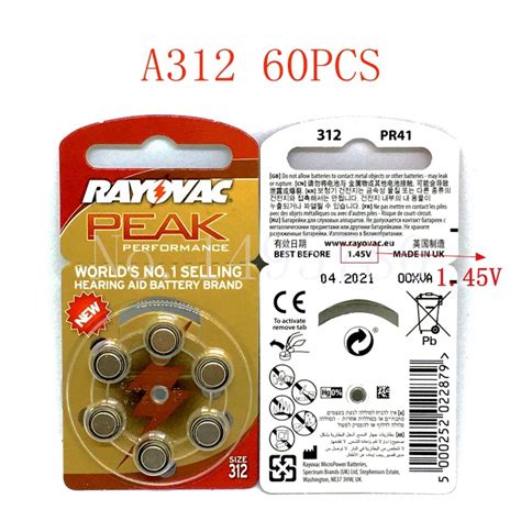 Pcs New Zinc Air V Rayovac Peak Hearing Aid Batteries A A