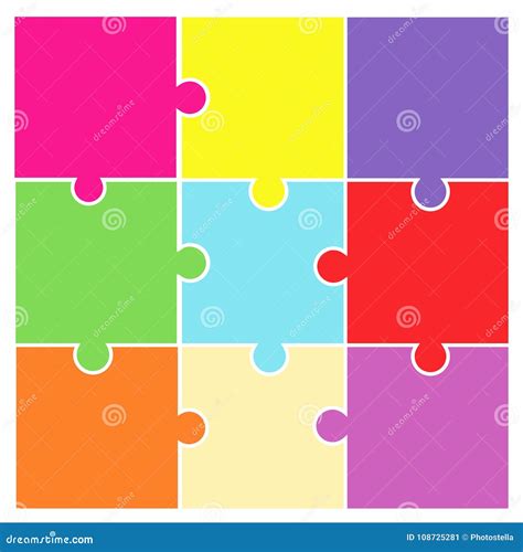 Jigsaw Puzzle Pieces Pictogram Vector Stock Vector Illustration Of