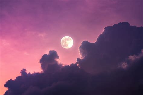 Download Pastel Sky And Full Moon Wallpaper | Wallpapers.com