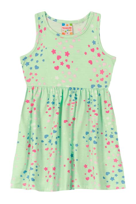 Vestido Meia Malha Infantil Menina Cora Es Verde Brandili